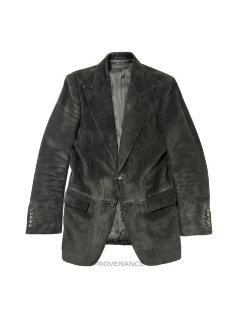 GUCCI Gucci Heavy Suede Peak Lapel Coat Tom Ford - Black 46 36