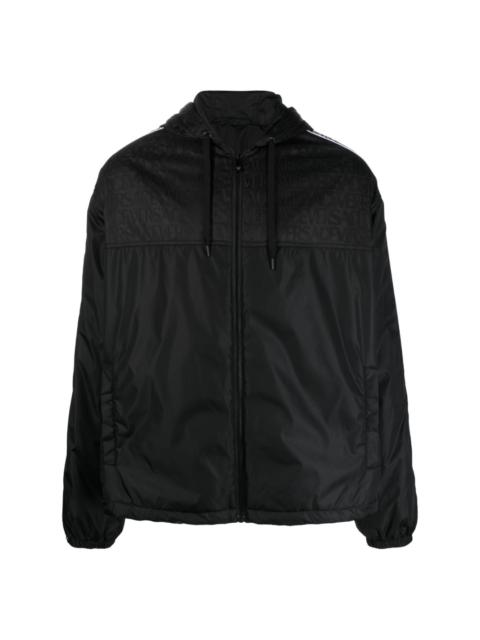 jacquard-logo hooded jacket