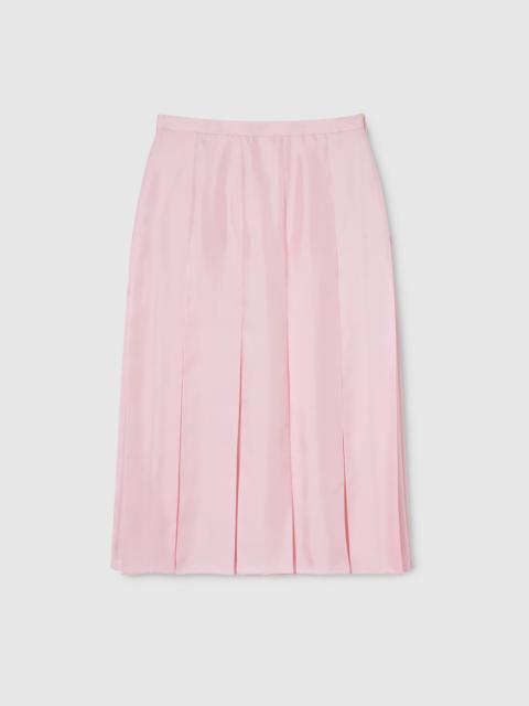GUCCI Silk twill pleated midi skirt