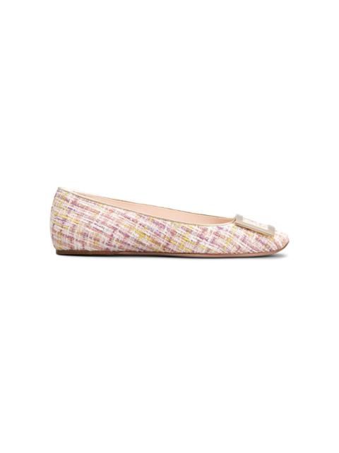Roger Vivier Gommettine Tweed Piping Flats pink