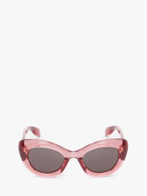 Alexander McQueen Women's The Curve Cat-eye Sunglasses in Pink