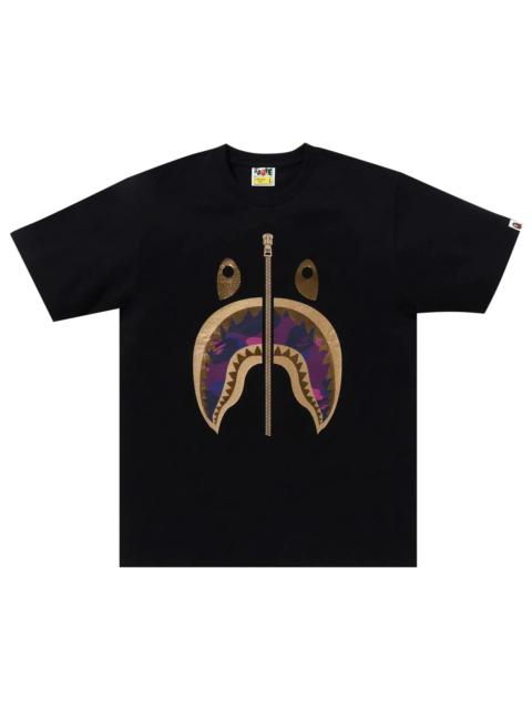 BAPE Color Camo Shark Tee 'Black/Purple'