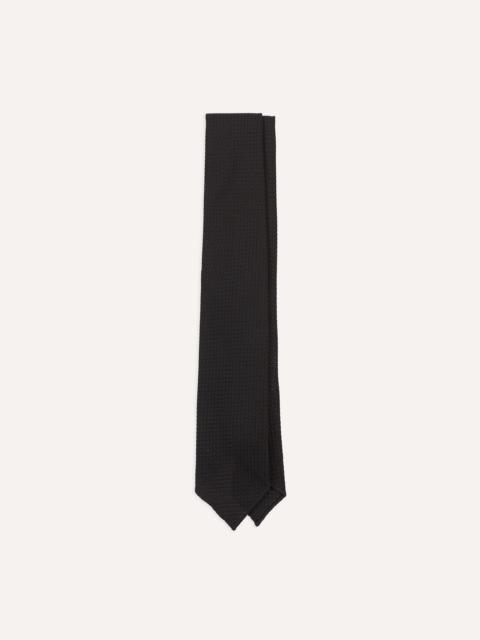 Drake's Black Hand Rolled Large Knot Grenadine Tie