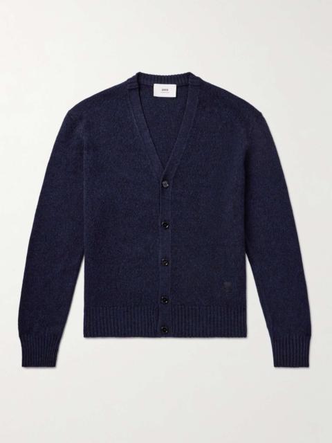 AMI Paris ADC Logo-Embroidered Cashmere and Wool-Blend Cardigan