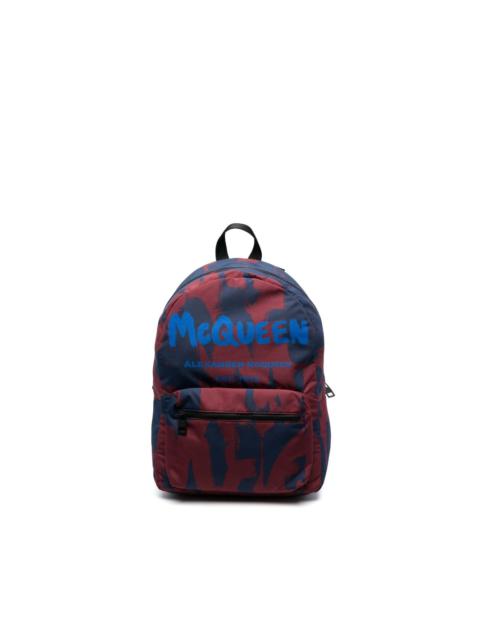 graffiti logo-print backpack