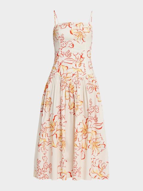 MISA Kerry Drop-Waist Midi Dress