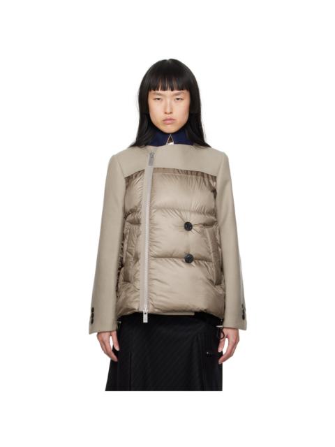sacai Beige Paneled Jacket