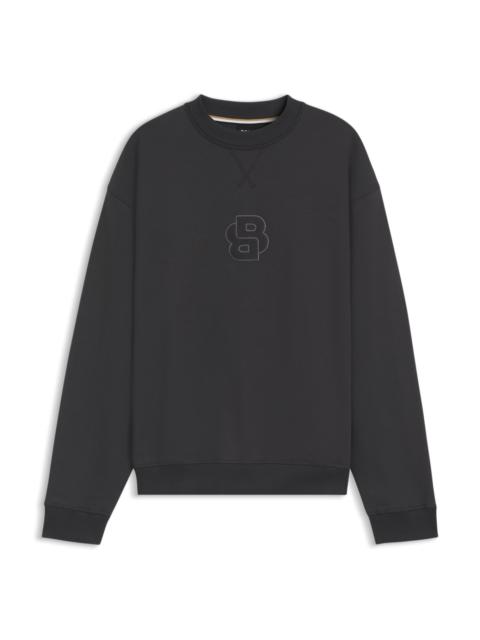 BOSS COTTON-TERRY SWEATSHIRT WITH DOUBLE B MONOGRAM