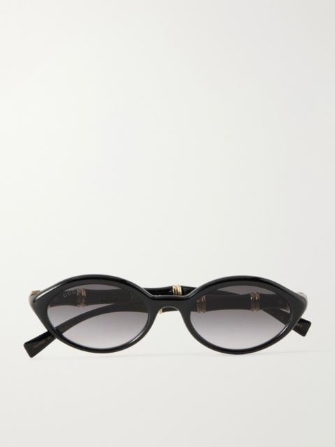 GUCCI Bamboopop round-frame acetate sunglasses Black