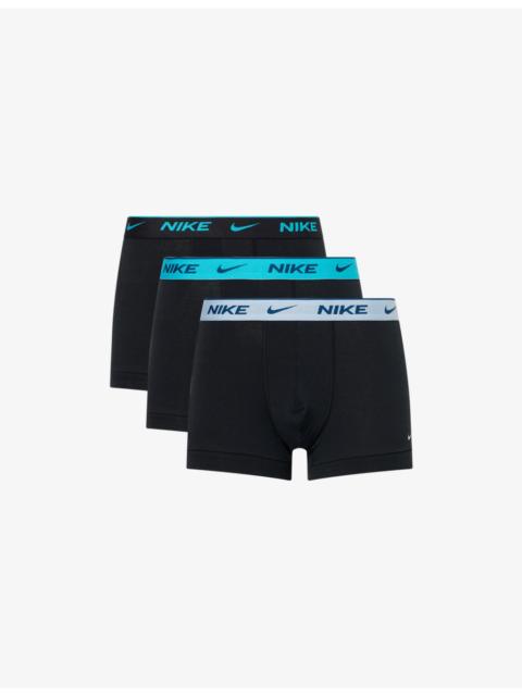 Nike Everyday Branded Pack Of Three Stretch-Cotton Trunks Shorty