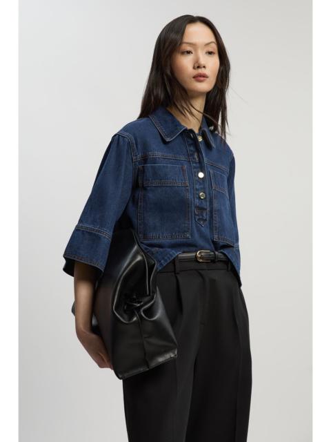 KAREN MILLEN Denim Collared Pocket Top