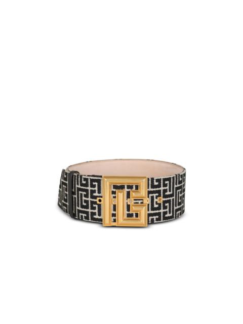 Balmain P-Belt monogram jacquard belt