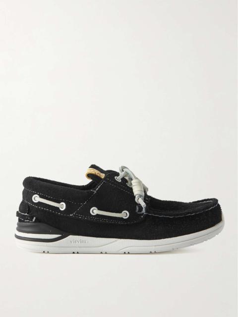 visvim Hockney-Folk Leather-Trimmed Suede Boat Shoes