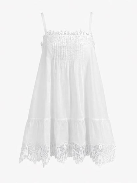Hill House Home The Bexley Dress - White Voile with Lace Trim
