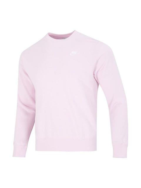Nike Men's Nike Solid Color Round Neck Pullover Long Sleeves Pink BV2667-663