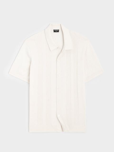 TODD SNYDER Silk-Cotton Ribbed Full-Placket Sweater Polo