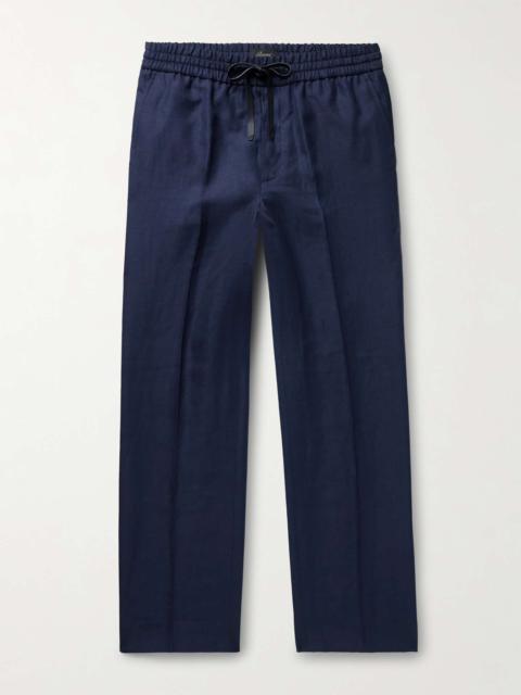 Brioni Asolo Straight-Leg Linen, Wool and Silk-Blend Drawstring Trousers