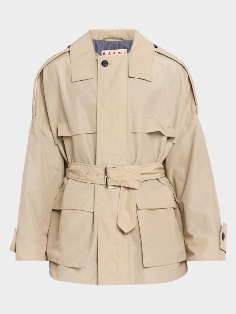 Marni Men's Belted Short Trench Coat