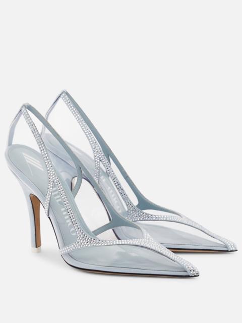 THE ATTICO Venus Chrome PVC and suede pumps
