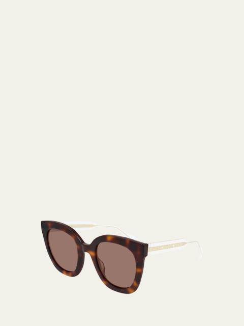 GUCCI Colorblock Acetate Square Sunglasses