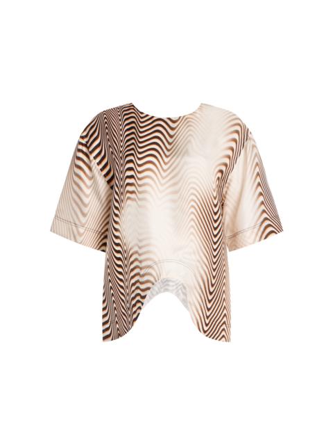Onda Zebra-Printed Silk Twill Top print