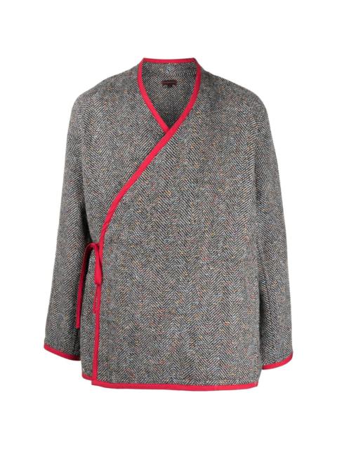 CLOT wraparound tweed cardigan