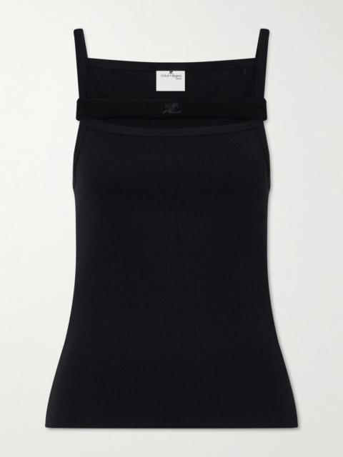 courrèges 90's Ribbed Cotton-blend Jersey Tank