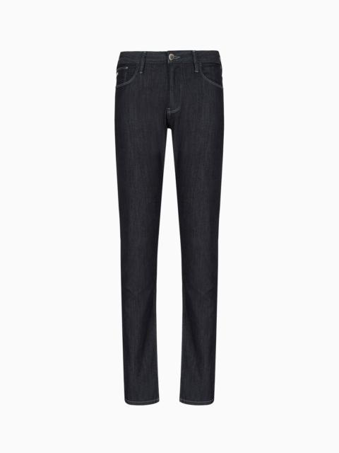 EMPORIO ARMANI J06 WORN-EFFECT WASH, SLIM-FIT, 8 OZ DENIM JEANS