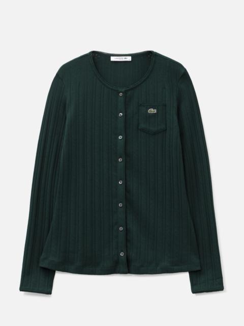 LACOSTE POINTELLE LONG SLEEVED T-SHIRT