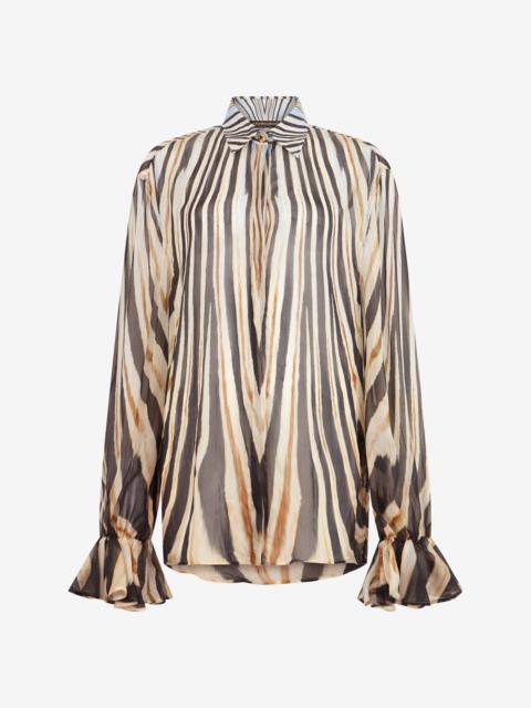 Roberto Cavalli Zebra Print Silk Shirt