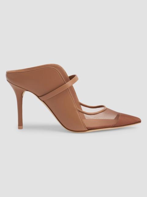 MALONE SOULIERS Women's Maureen Arc 85MM Leather Mules - Blush Beige