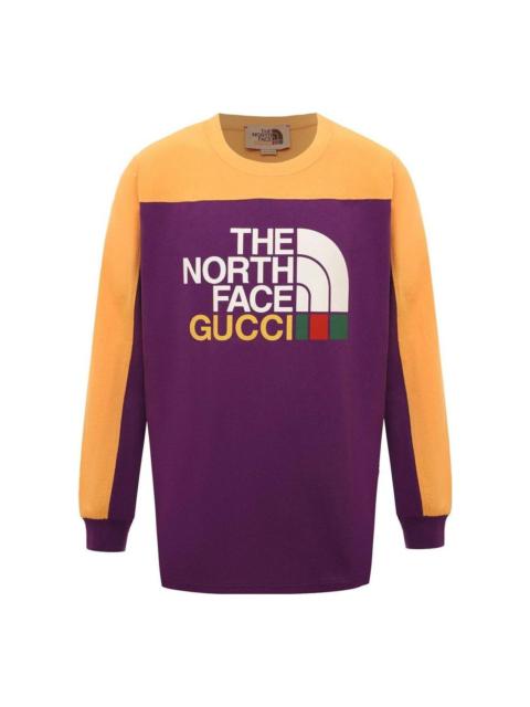GUCCI Gucci x The North Face Long Sleeve Cotton T-Shirt 'Purple Yellow' 671439-XJDRA-5481