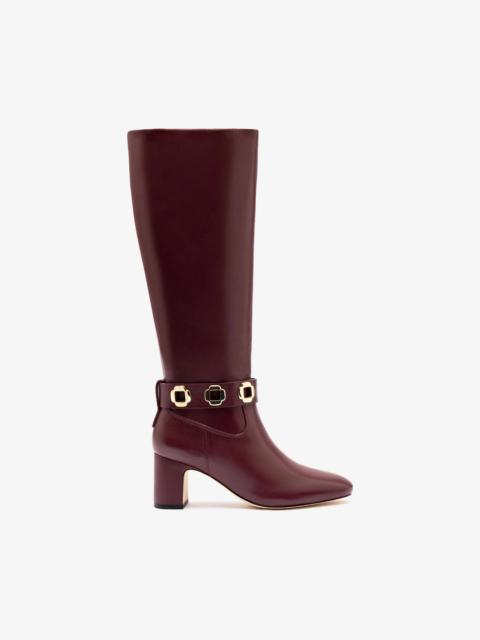 Larroudé Milan Block Boot In Wine Leather