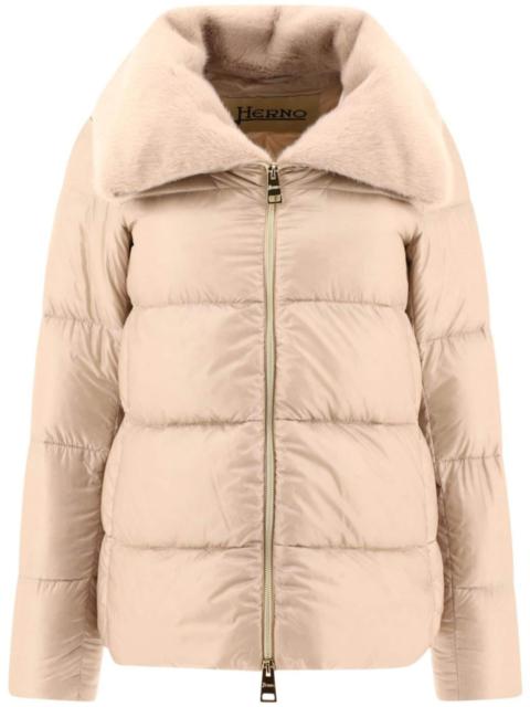 Herno faux-fur collar quilted jacket