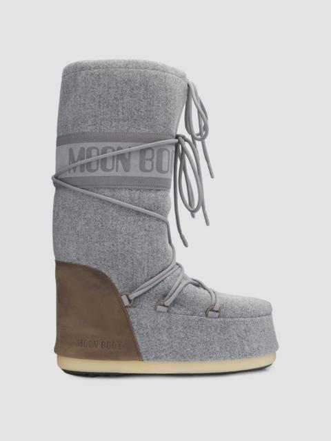 MOON BOOT Men's Icon Suede & Felt Boots - Grey Cocoa
