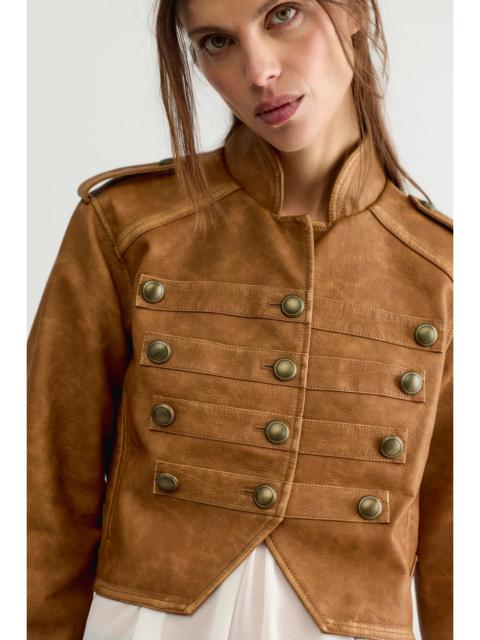 FREE PEOPLE We The Free Ryland Vegan Leather Band Jacket