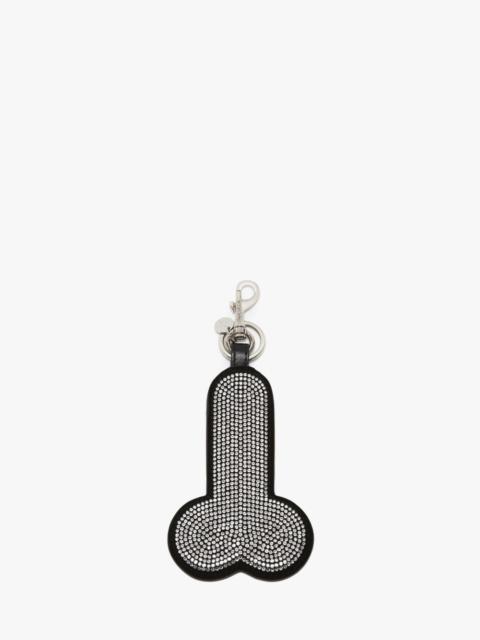 SUEDE PENIS KEYRING WITH CRYSTALS