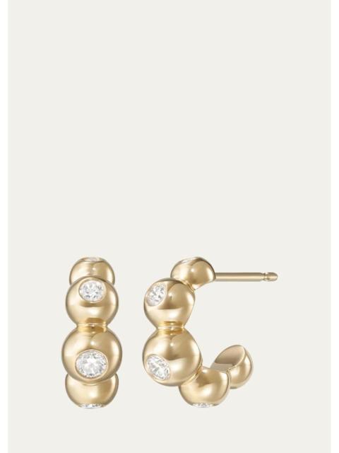MELISSA KAYE 18K Yellow Gold Diamond Audrey Huggie Hoop Earrings