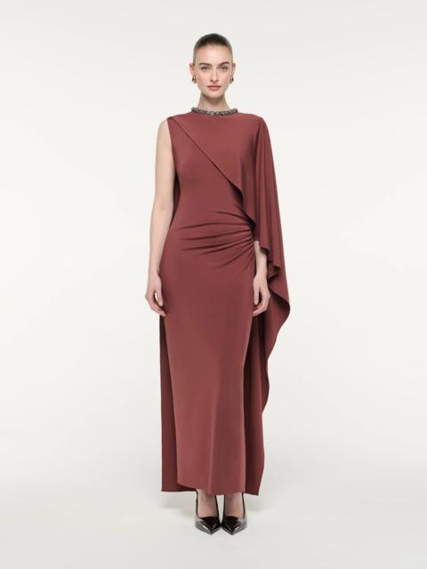ROLAND MOURET ASYMMETRICAL DRAPED DRESS