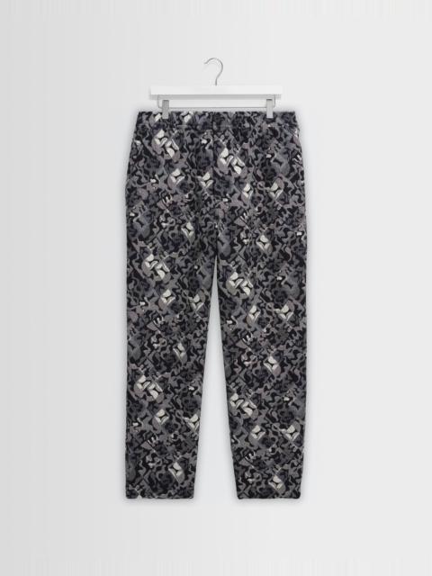 Wax London Kurt - Navy And Ecru Tile Jacquard Relaxed Fit Trousers