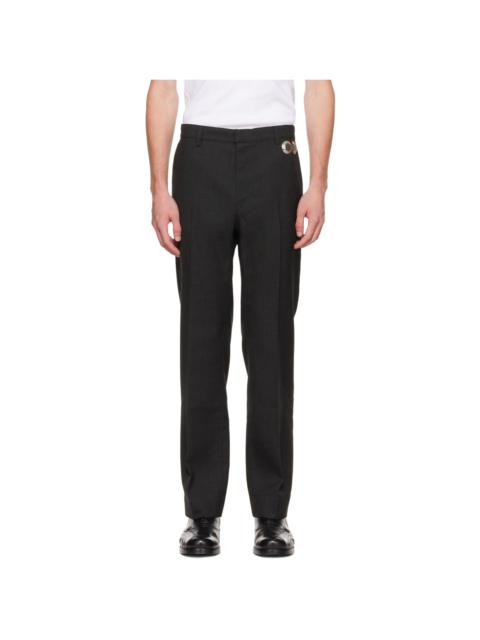STEFAN COOKE Gray Polyester Trousers