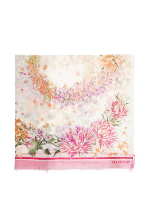 FERRAGAMO Ferragamo Floral-print Fringed Scarf