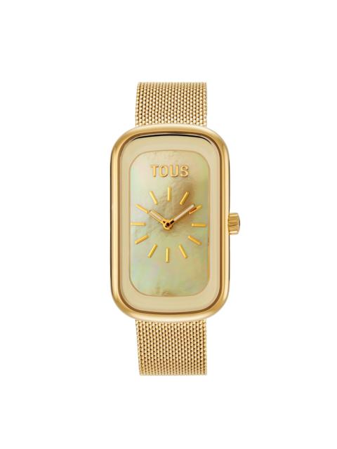 TOUS Analog watch with mother-of-pearl face and gold-colored steel bracelet T-Band Club