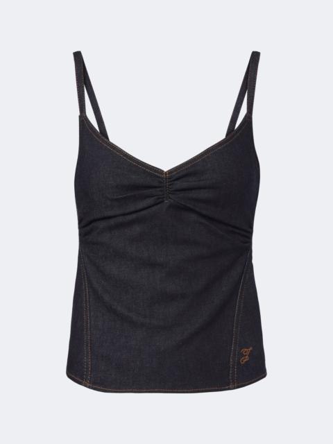 JACQUEMUS Pina de-Nîmes gathered denim top