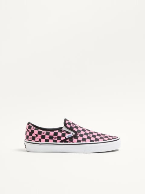 Valentino VALENTINO GARAVANI AND VANS SLIP-ON SNEAKER IN FABRIC WITH VLOGO CHECKERBOARD PRINT