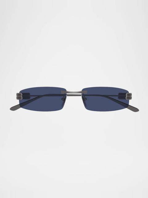 GUCCI Men's BB0488S Gossip Rimless Metal Rectangular Sunglasses
