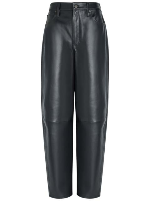 FRAME Frame The Leather Neat Barrel-leg Leather Trousers