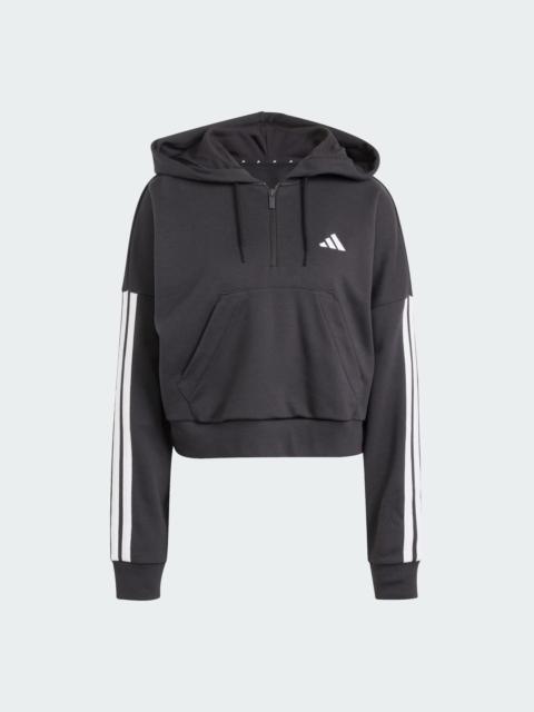 adidas Essentials 3-Stripes French Terry Quarter-Zip Hoodie