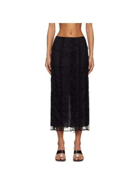 CECILIE BAHNSEN Black Ocean Midi Skirt