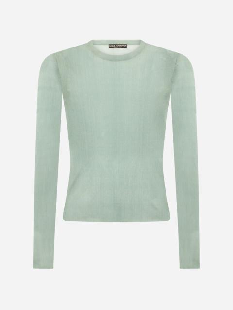 Dolce & Gabbana Ribbed technical yarn round-neck sweater